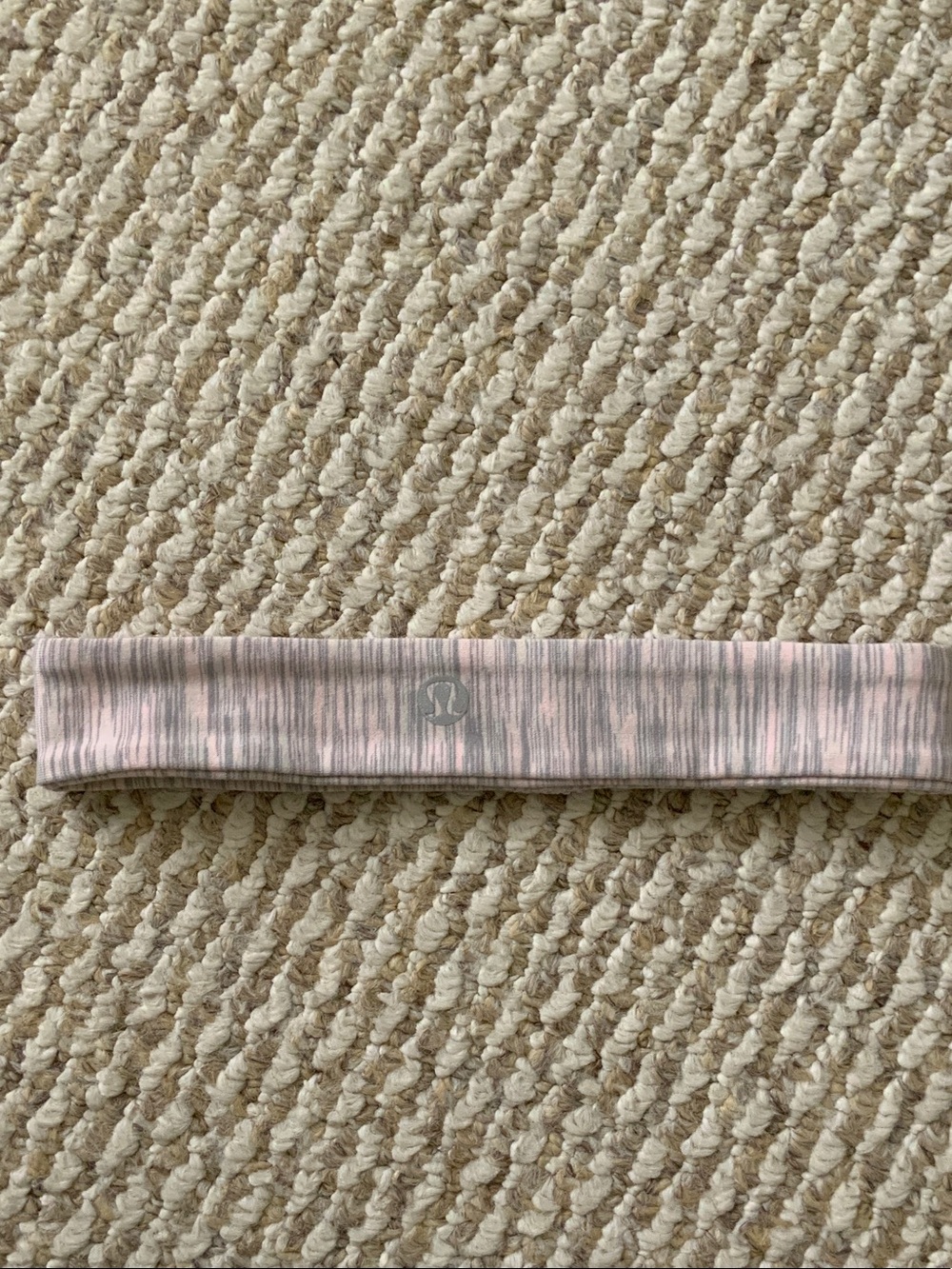 lululemon athletica Pink and Gray Stripe Athletic Headband